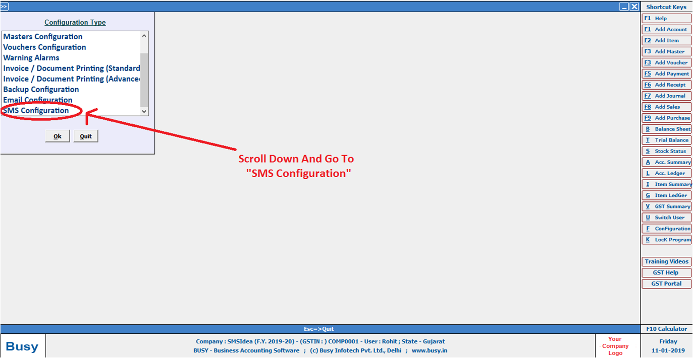 SMS Configuration